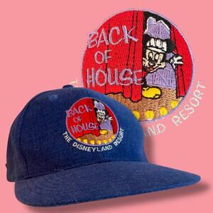 Disneyland Resort Back of House Hat Cap Blue Cast Member Employee Mickey Vtg 90s